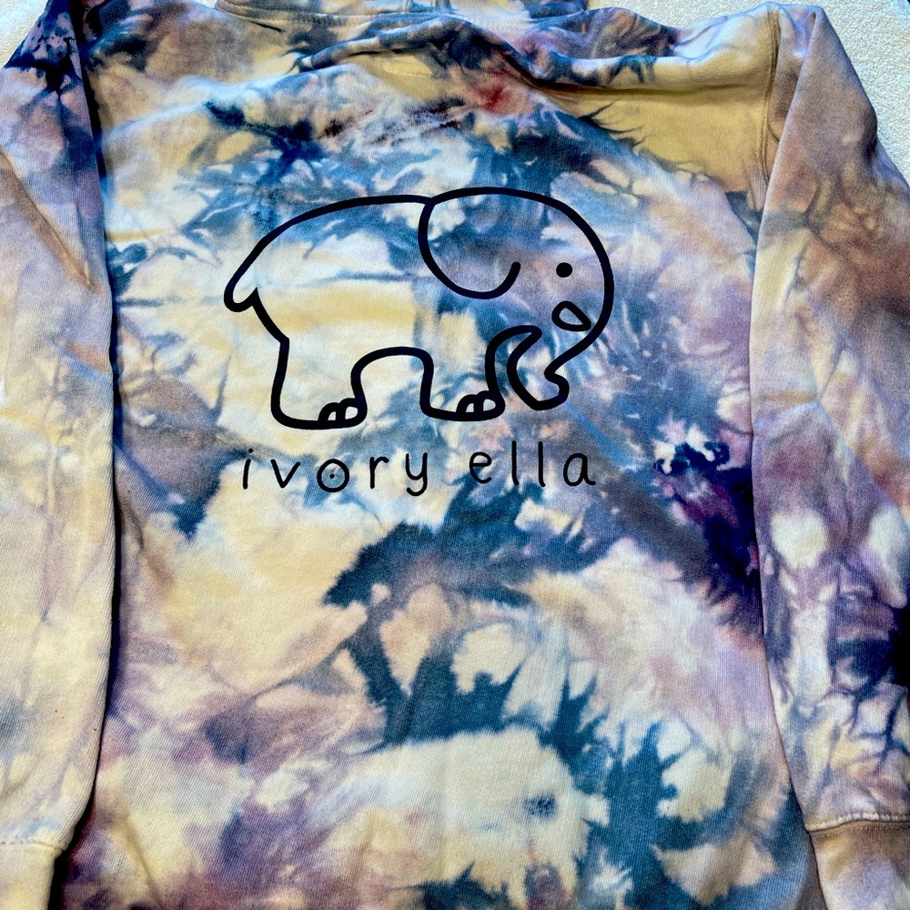 Ivory Ella Hooded Tie-Dyed Sweatshirt.